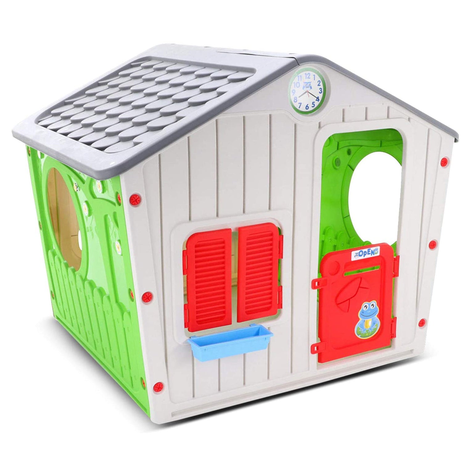 Casita Para Niños De Plástico Jardin Aire Libre Starplay Color Gris