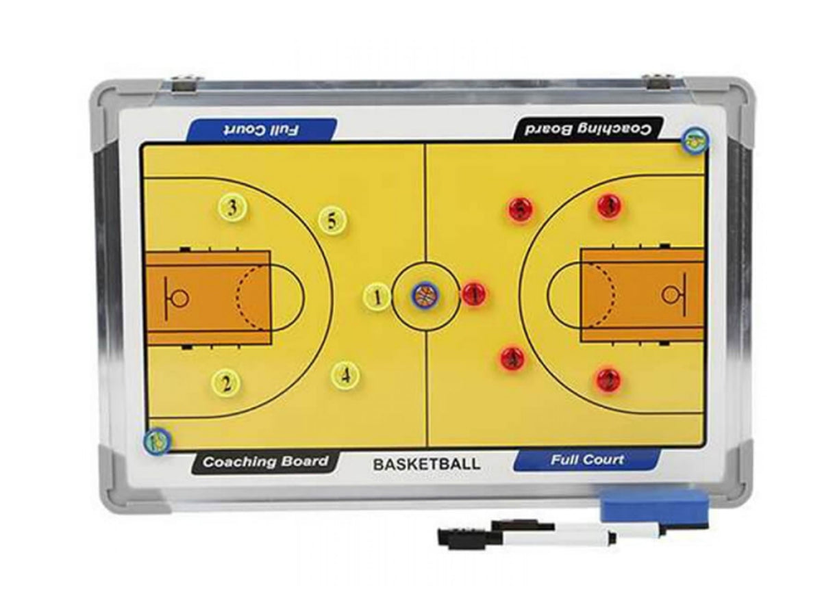 Pizarra Táctica Básquetbol 45 X 30 Cm + Imanes Borrador + 2 Marcadores