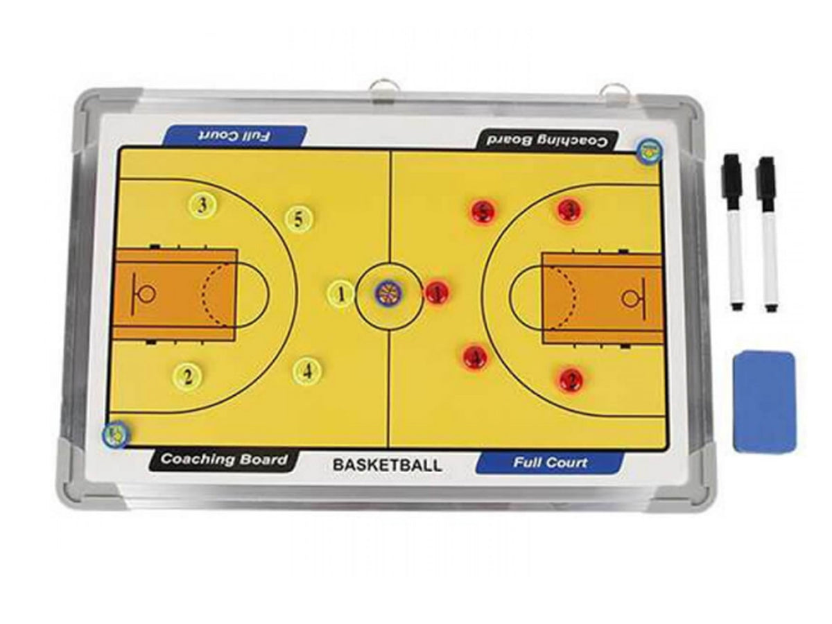 Pizarra Táctica Básquetbol 45 X 30 Cm + Imanes Borrador + 2 Marcadores
