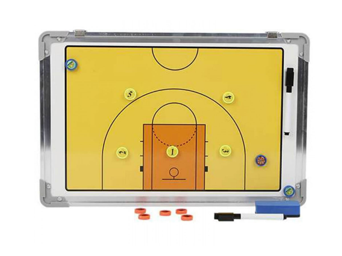 Pizarra Táctica Básquetbol 45 X 30 Cm + Imanes Borrador + 2 Marcadores
