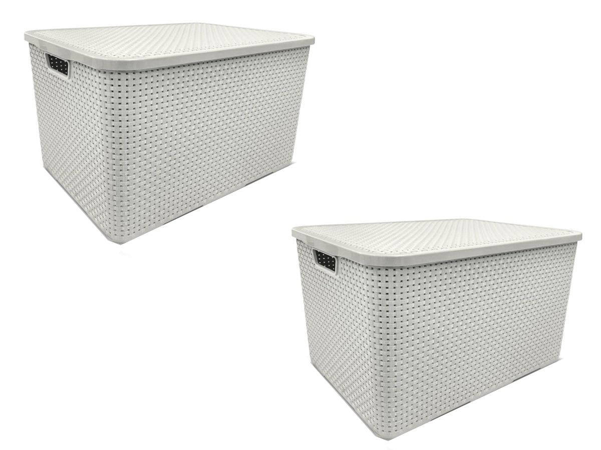 Pack 2 Cajas Organizadoras 7 Lt Símil Rattan Arqplast