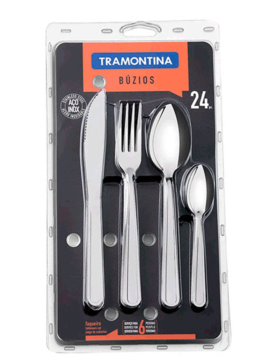 Juego De Cubiertos Tramontina Búzios 24 Piezas Acero Inoxidable