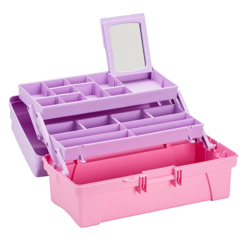 Caja Vanity Organizadora Rimax 14 Pulgadas Color Rosado y Lila