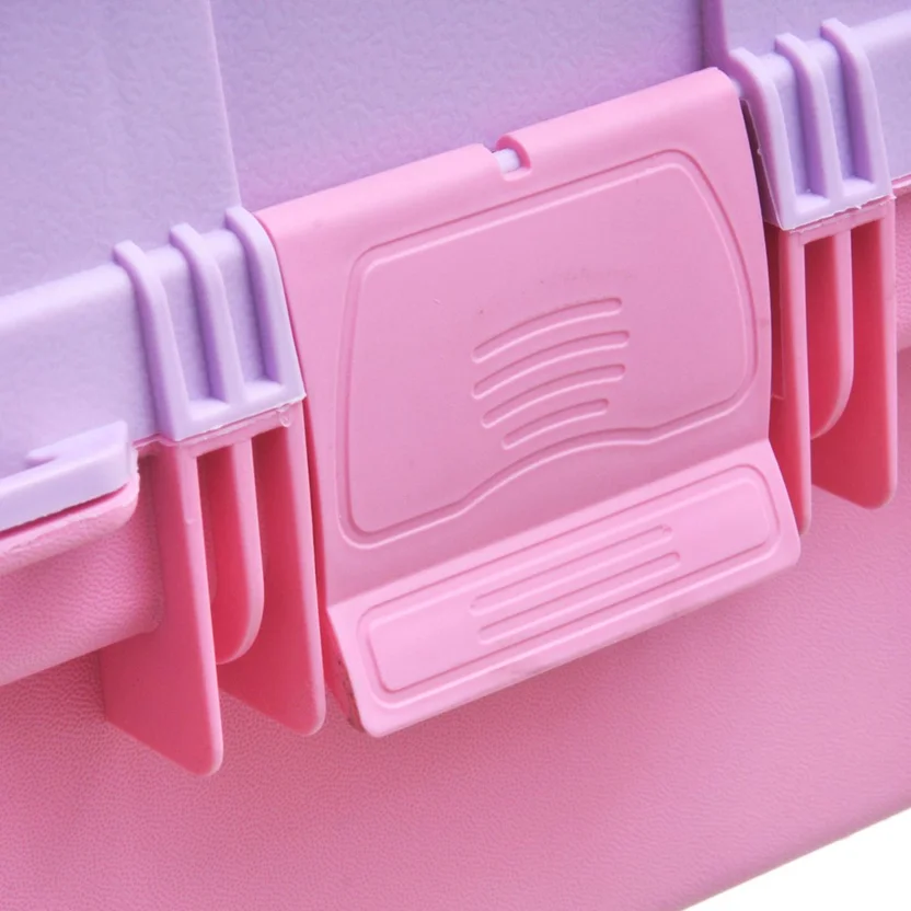 Caja Vanity Organizadora Rimax 14 Pulgadas Color Rosado y Lila