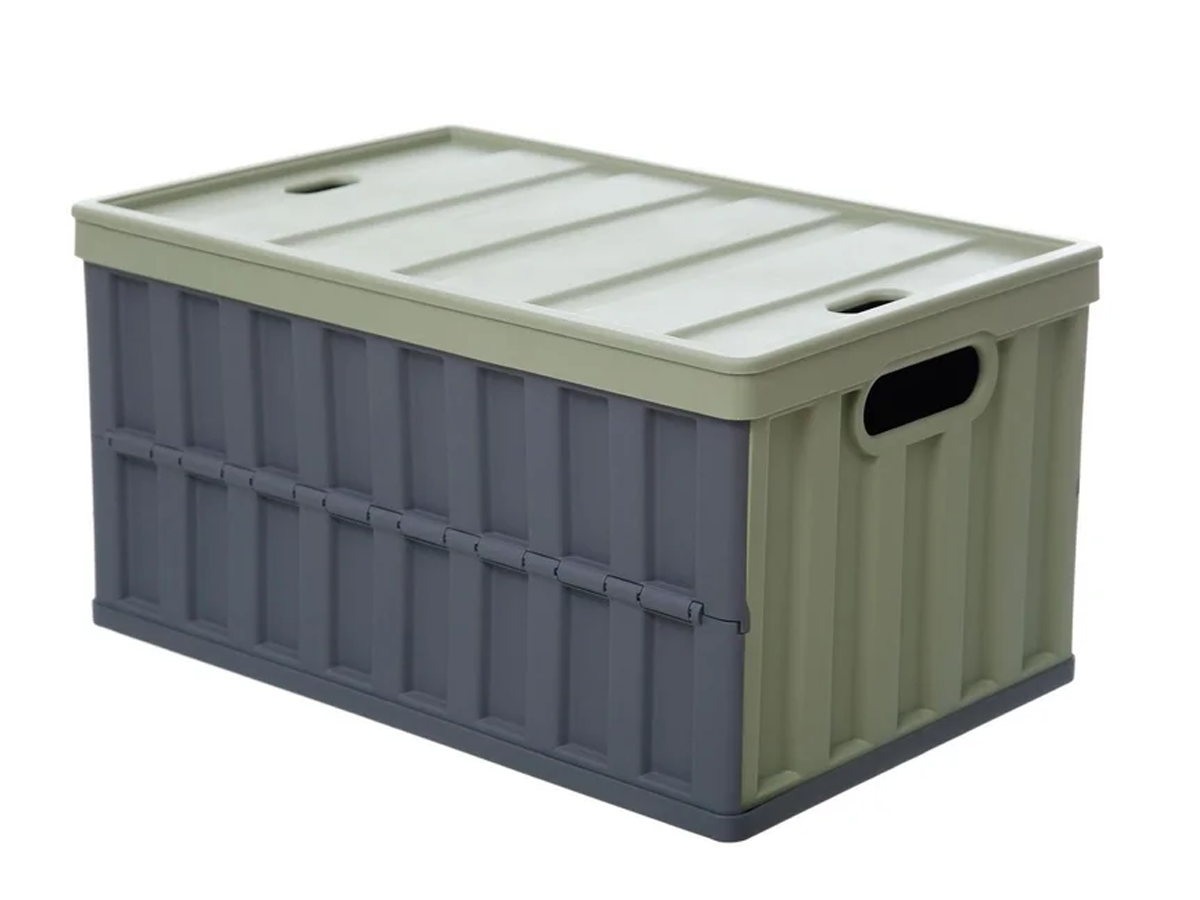 Caja Organizadora De Plástico Plegable Con Tapa 64 Lt