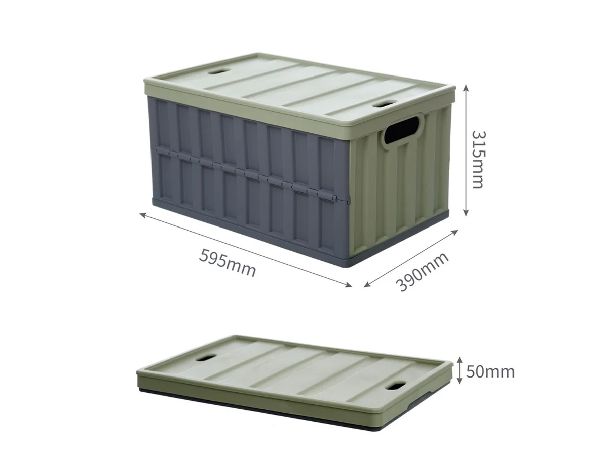 Caja Organizadora De Plástico Plegable Con Tapa 64 Lt