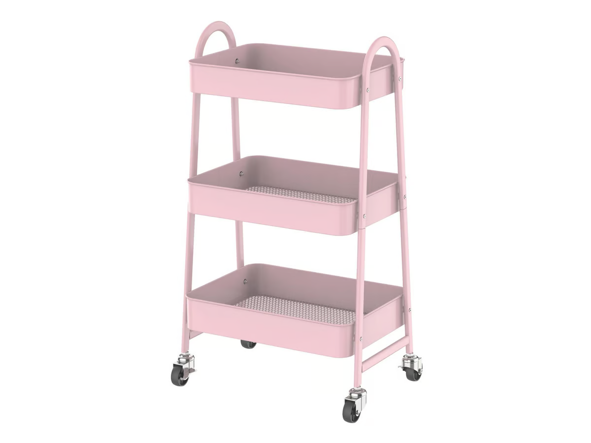 Carro Organizador De Cocina De Metal Con Ruedas Rosa Just Home Collection Boho