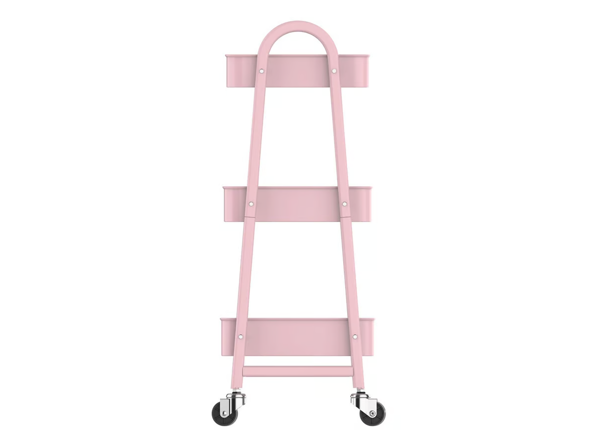 Carro Organizador De Cocina De Metal Con Ruedas Rosa Just Home Collection Boho