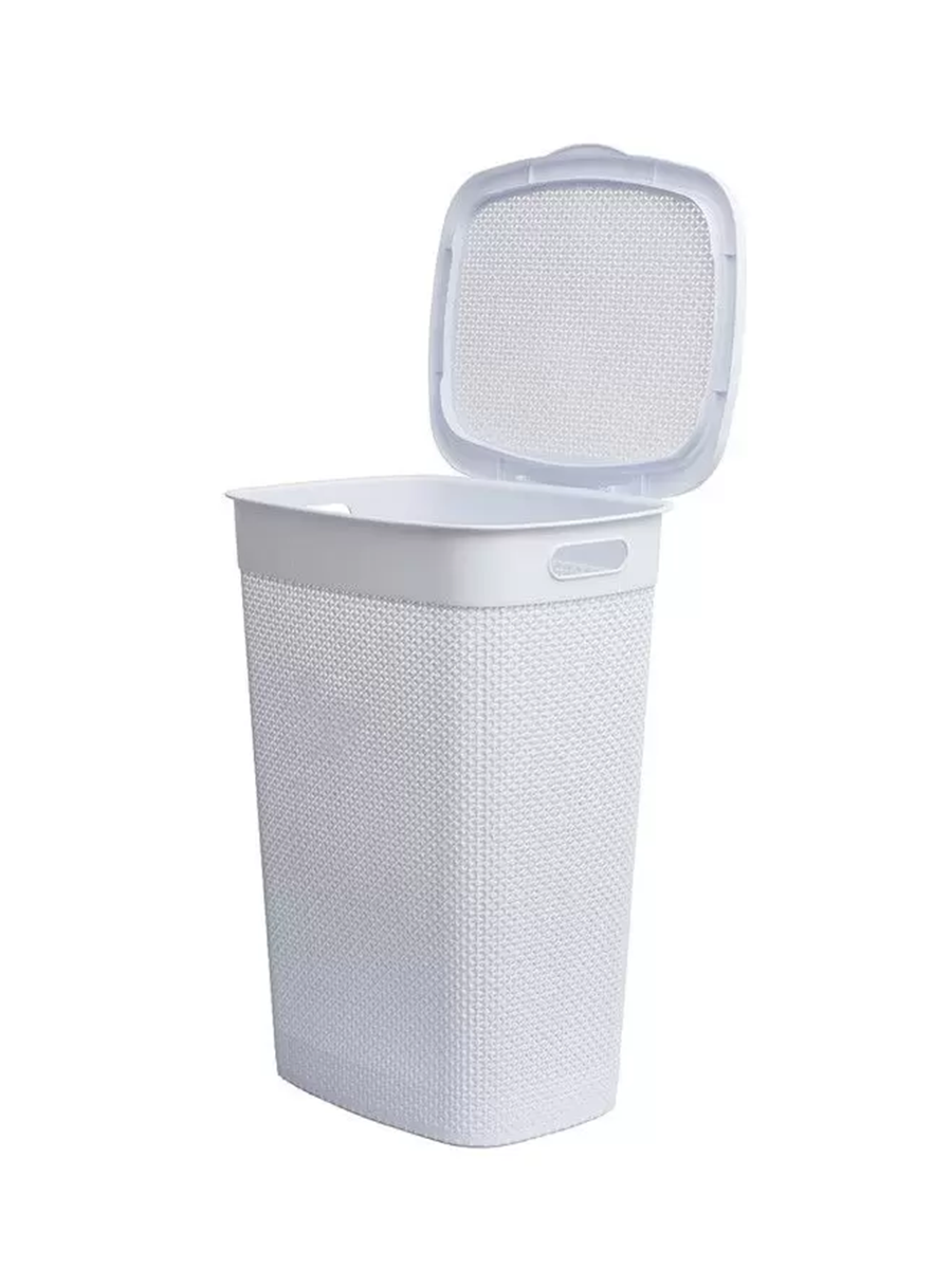 Cesto de Ropa Simil Rattan de Plástico 55 Lts Rischiotto Blanco