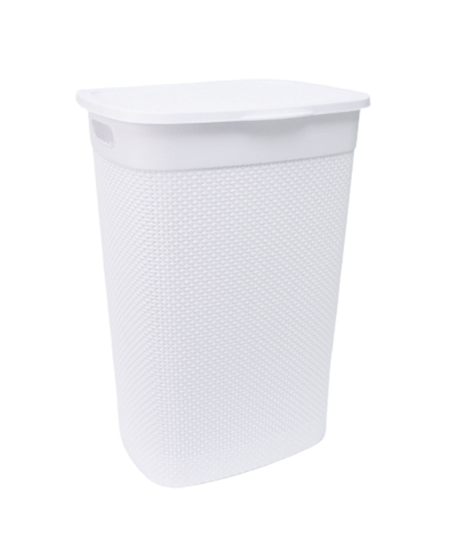 Cesto de Ropa Simil Rattan de Plástico 55 Lts Rischiotto Blanco