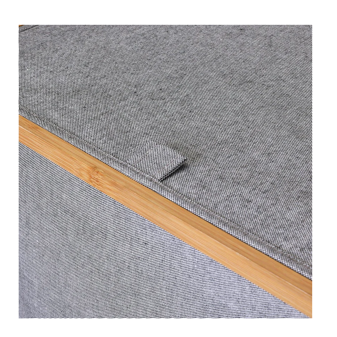 Cesto De Ropa Tela Bambú Con Tapa 96 Lt Gris Lisa