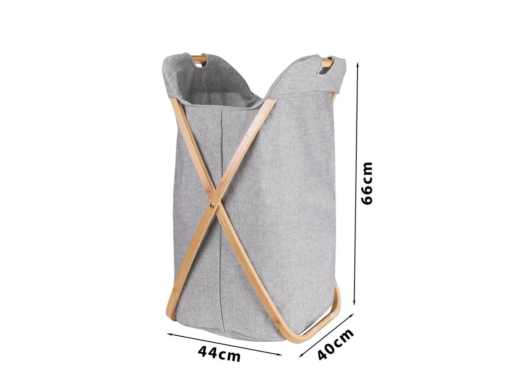 Cesto De Ropa De Tela Bambú Gris Lisa