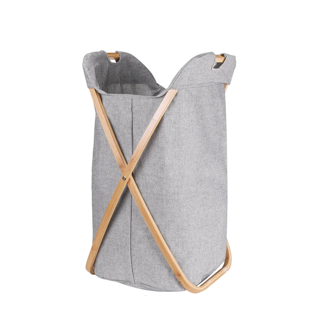 Cesto De Ropa De Tela Bambú Gris Lisa