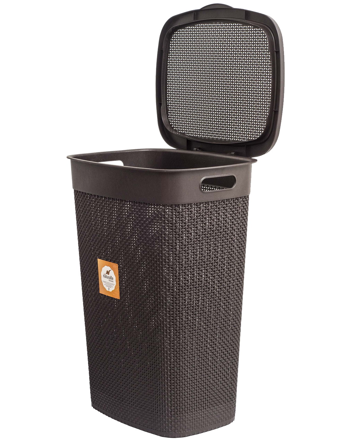 Cesto de Ropa Simil Rattan de Plástico 55 Lts Rischiotto Marron Oscuro