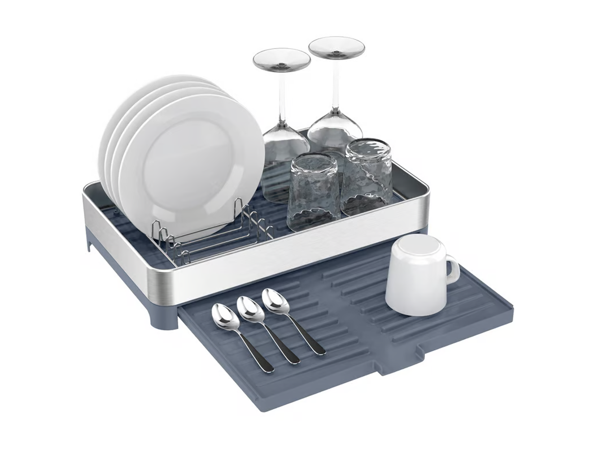 Escurre Platos Extensible Acero Inoxidable Plástico Just Home Collection