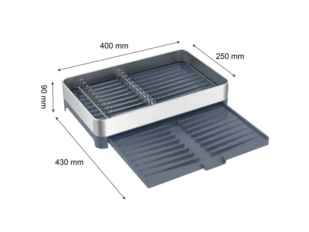 Escurre Platos Extensible Acero Inoxidable Plástico Just Home Collection