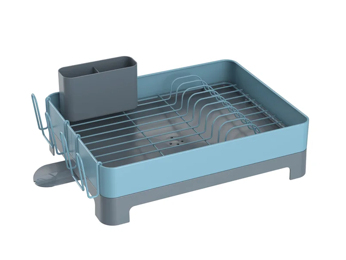 Escurre Platos De Acero Seca Plato Just Home Collection Azul Gris