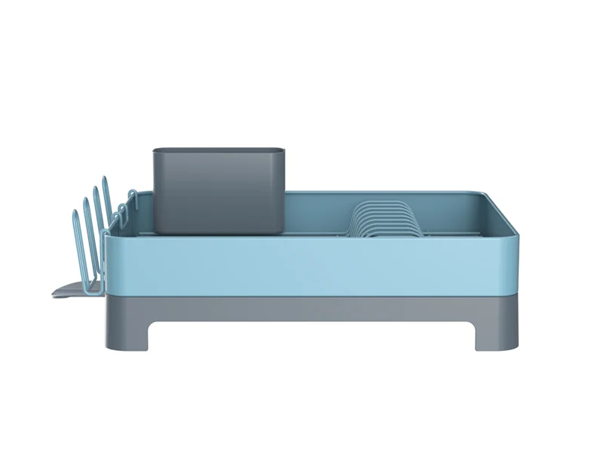Escurre Platos De Acero Seca Plato Just Home Collection Azul Gris