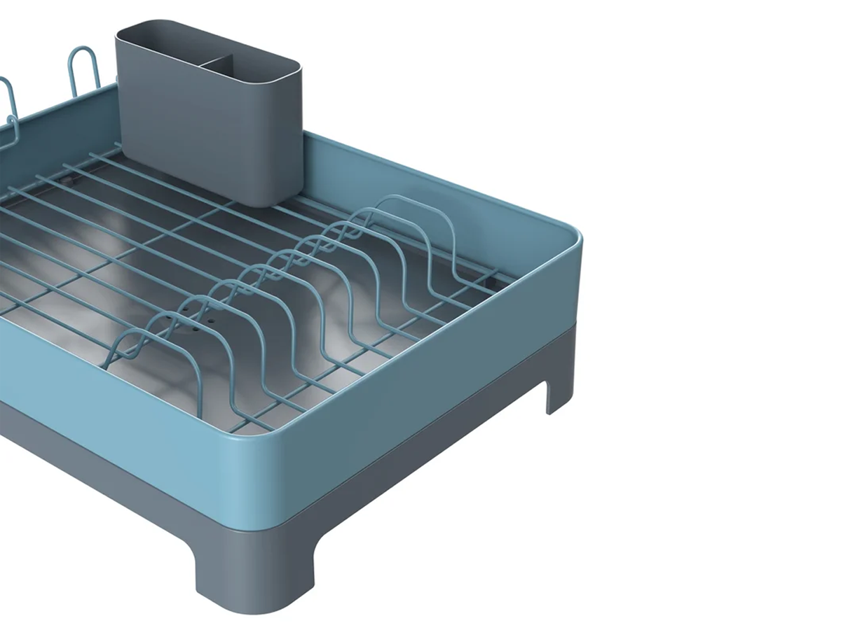 Escurre Platos De Acero Seca Plato Just Home Collection Azul Gris