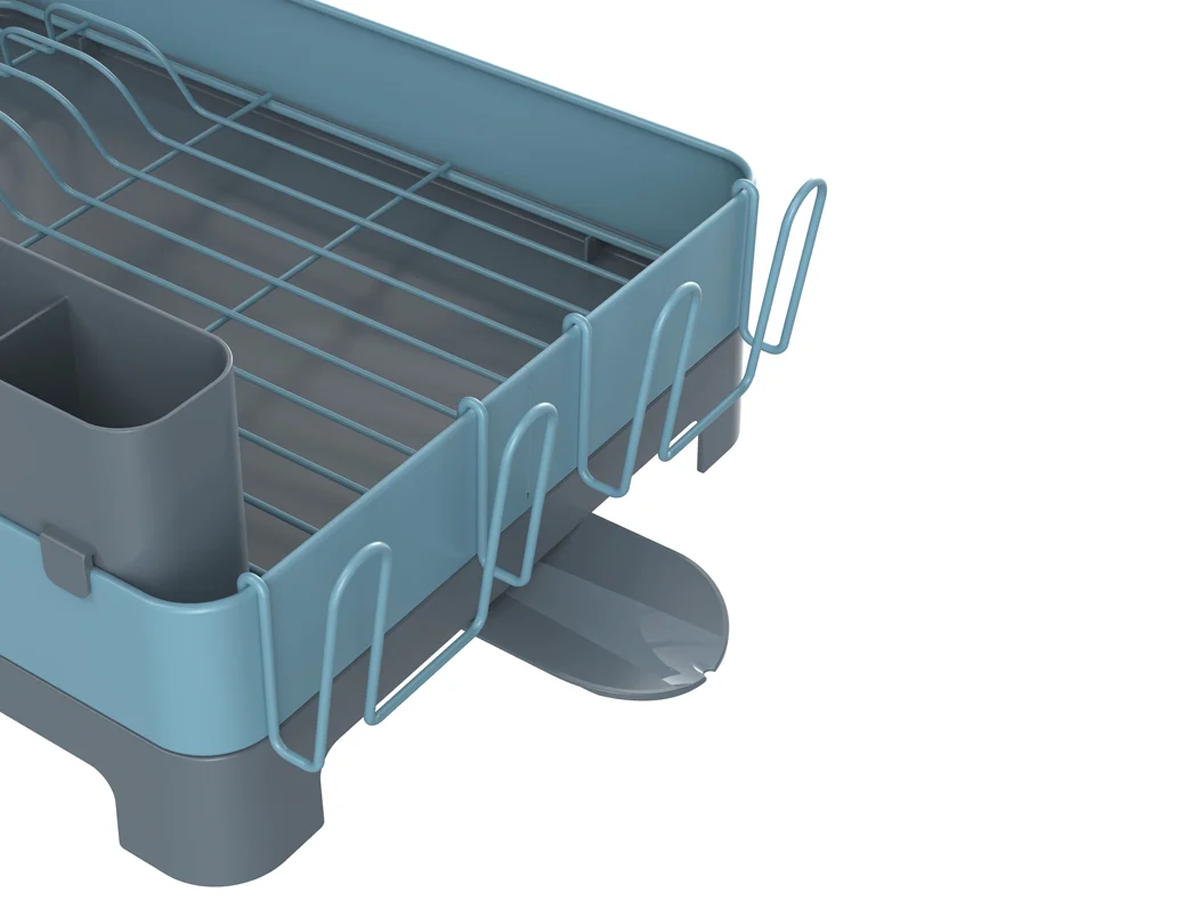 Escurre Platos De Acero Seca Plato Just Home Collection Azul Gris
