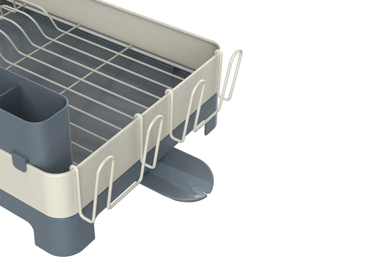 Escurre Platos De Acero Seca Plato Just Home Collection Blanco Gris