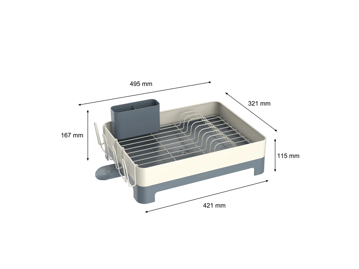 Escurre Platos De Acero Seca Plato Just Home Collection Blanco Gris