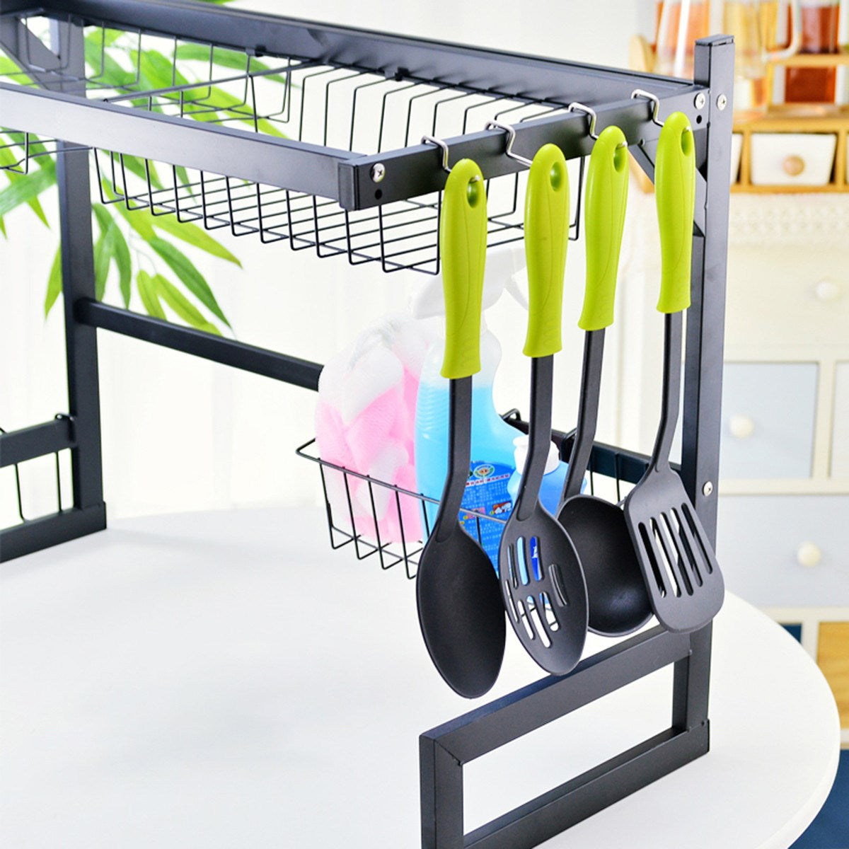 Escurre Platos Doble De Metal Escurridor Cocina