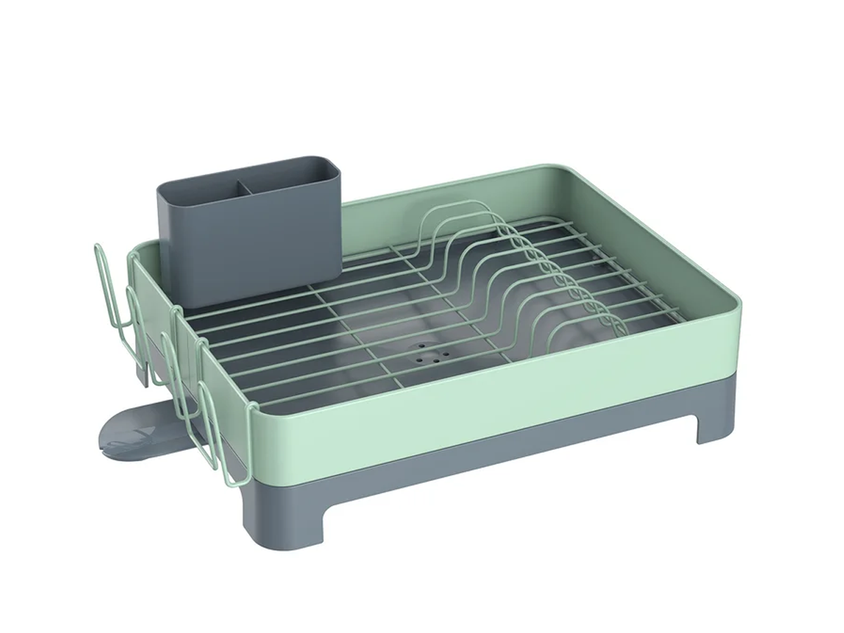 Escurre Platos De Acero Seca Platos Just Home Collection Menta Gris