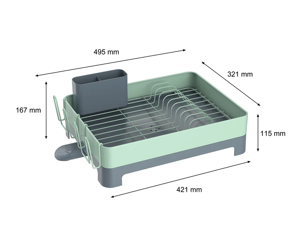 Escurre Platos De Acero Seca Platos Just Home Collection Menta Gris