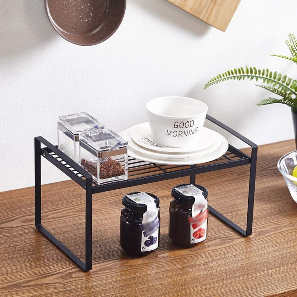 Organizador De Metal 1 Estante Cocina Negro
