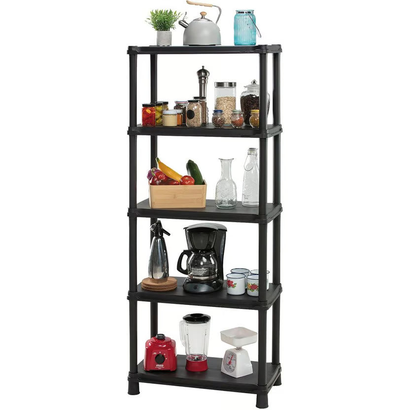 Estantería Plástica Encastrable Grande Línea Rimax Color Negro