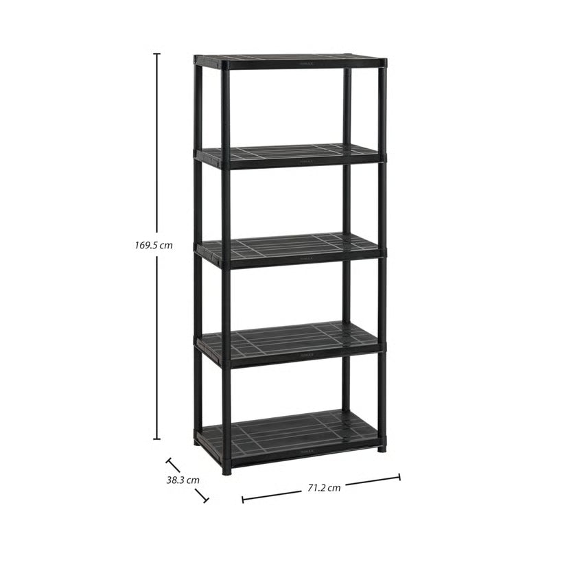 Estantería Plástica Encastrable Grande Línea Rimax Color Negro
