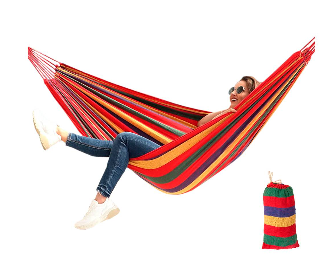 Hamaca Paraguaya 2,00 M X 1.50 M Con Funda Roja