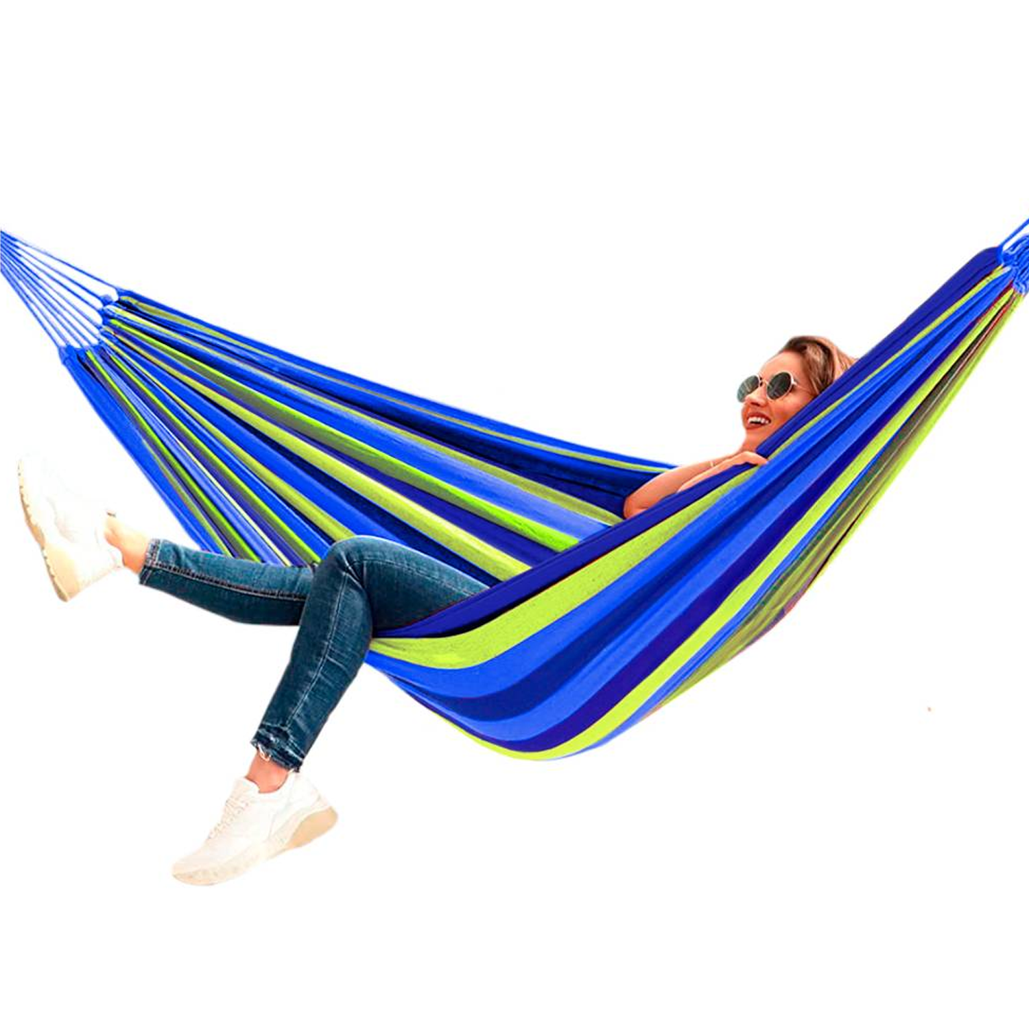 Hamaca Paraguaya 2,00 M X 1.50 M Con Funda Verde
