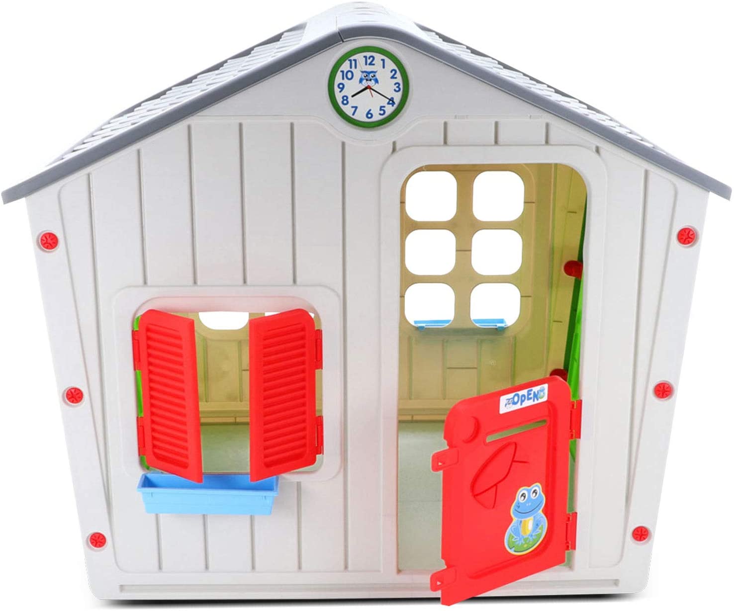Casita Para Niños De Plástico Jardin Aire Libre Starplay Color Gris