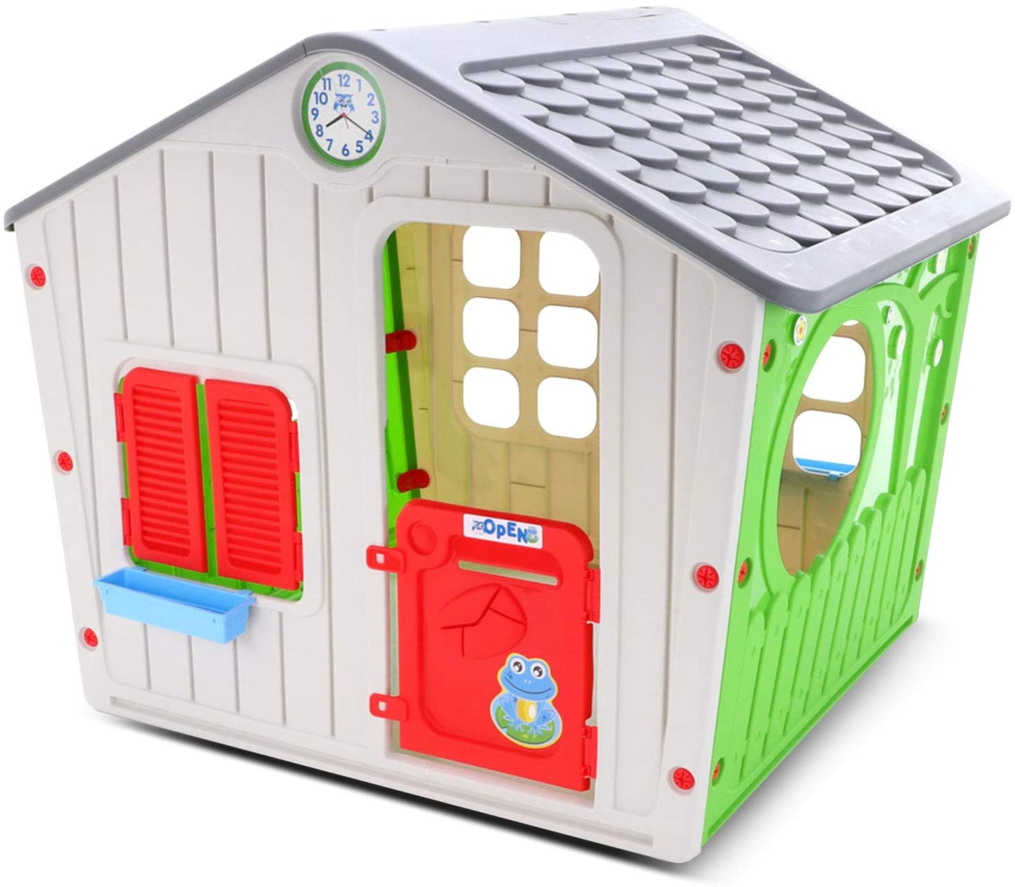 Casita Para Niños De Plástico Jardin Aire Libre Starplay Color Gris