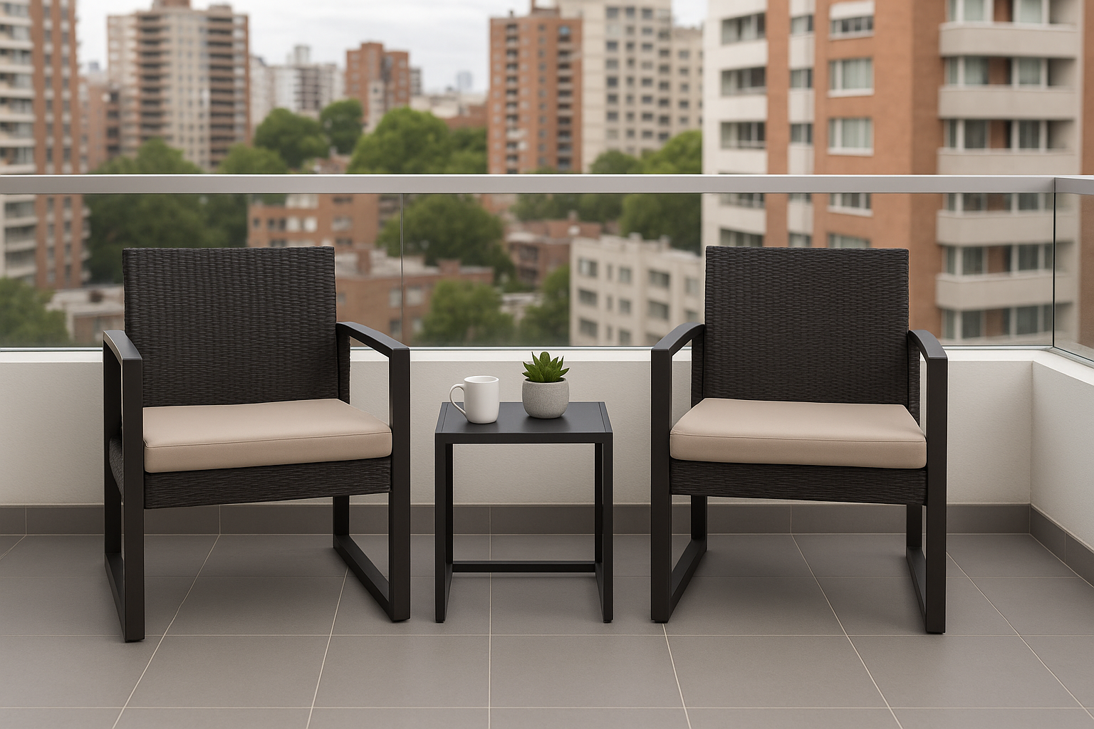 Juego De Jardín Victoria Exterior Con Sillas y Mesas Tipo Rattan