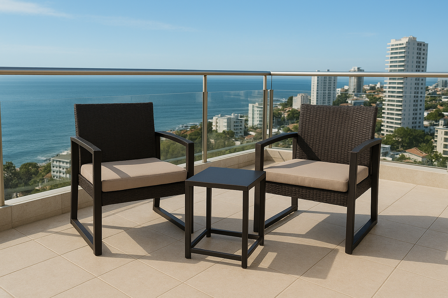 Juego De Jardín Victoria Exterior Con Sillas y Mesas Tipo Rattan