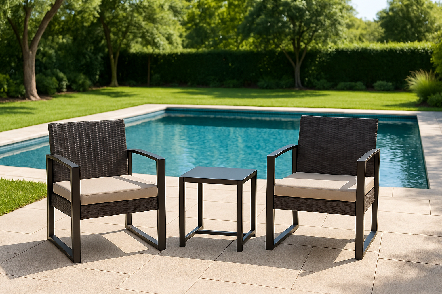 Juego De Jardín Victoria Exterior Con Sillas y Mesas Tipo Rattan