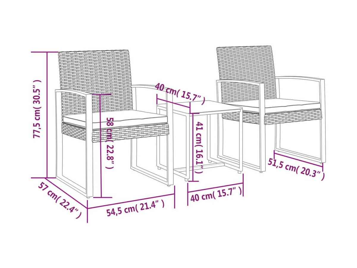 Juego De Jardín Victoria Exterior Con Sillas y Mesas Tipo Rattan