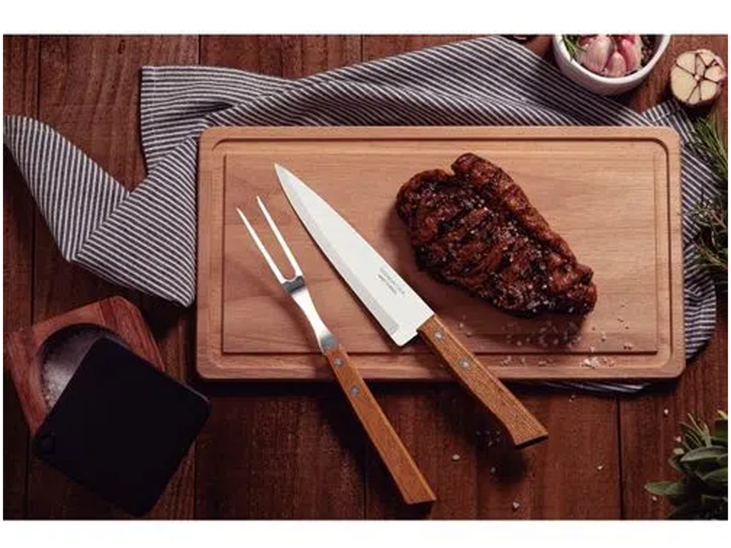Set Para Asado Cuchilla + Tenedor + Tabla Tramontina