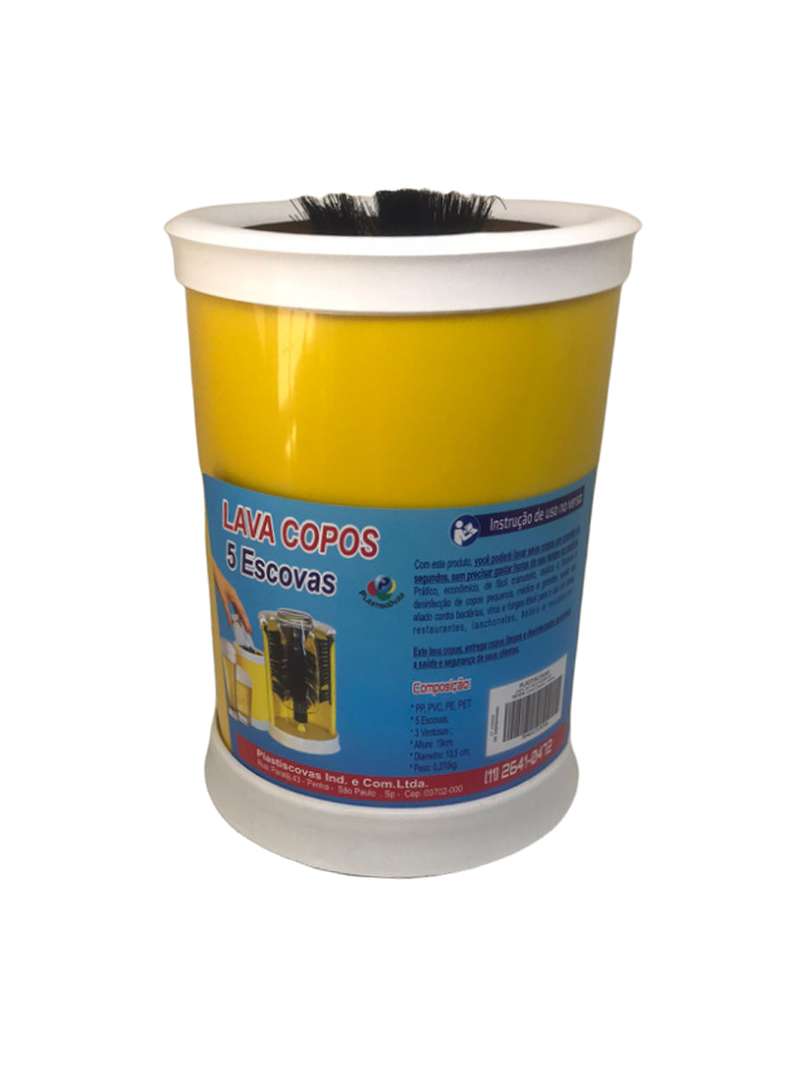 Lava Vaso Copas Cepillo Manual Con Ventosa 5 Escobillas