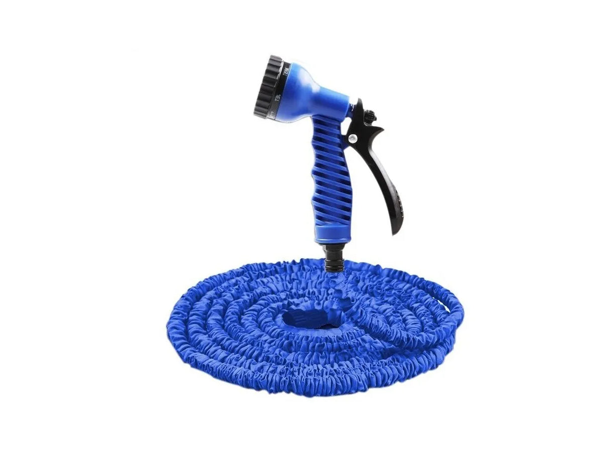 Manguera Extensible 15 Metros Con Gatillo Azul