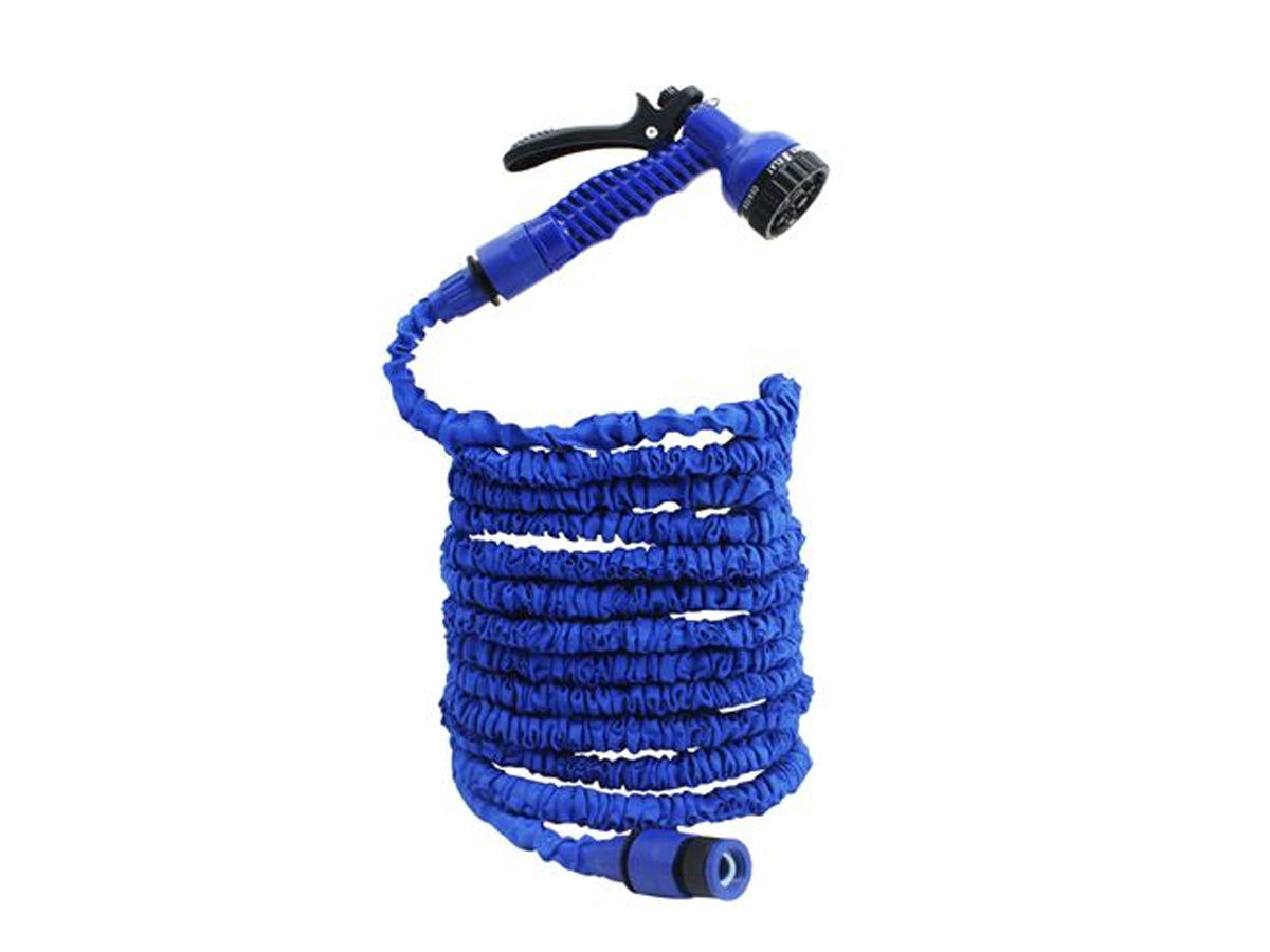 Manguera Extensible 15 Metros Con Gatillo Azul