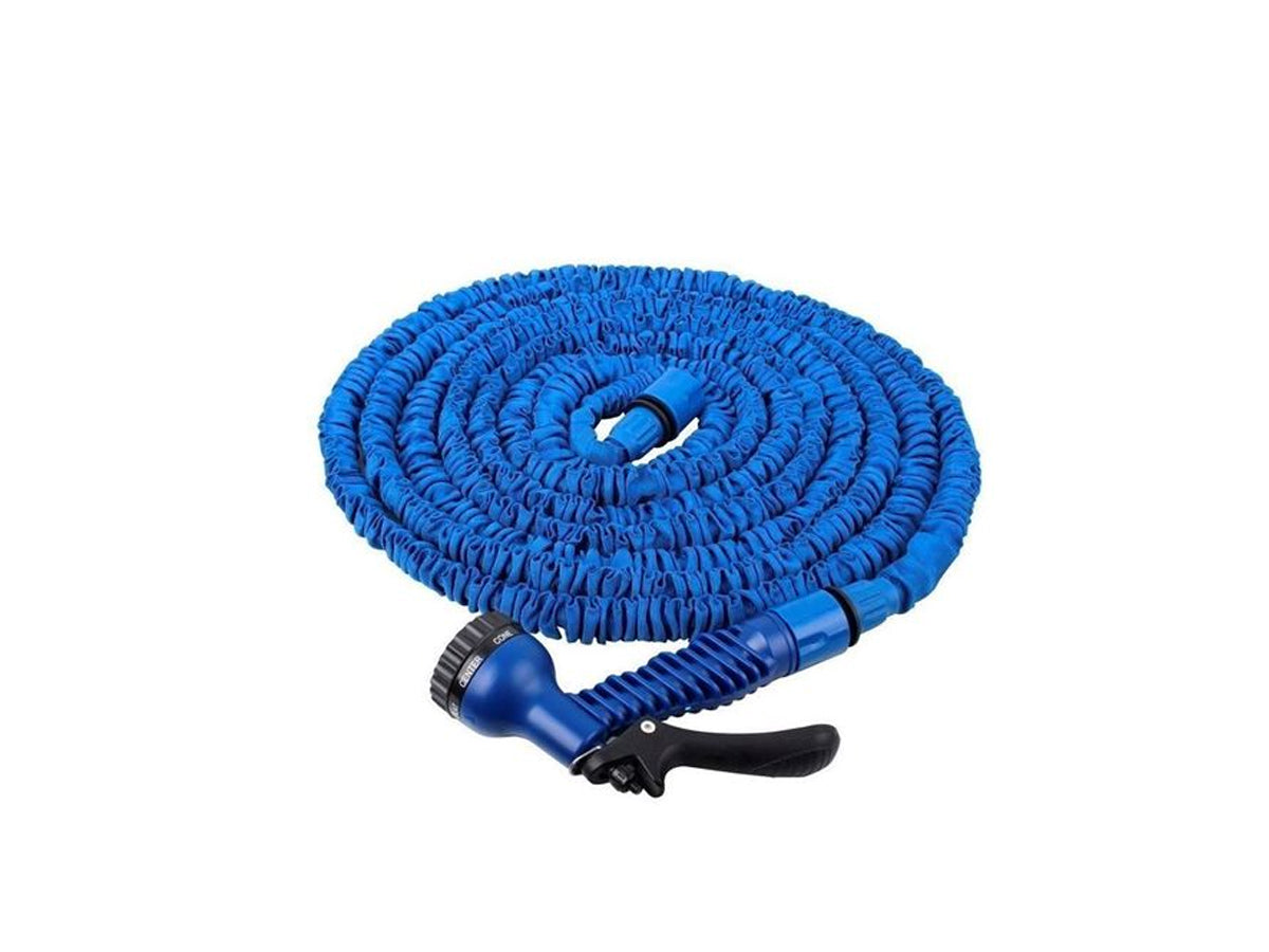 Manguera Extensible 15 Metros Con Gatillo Azul