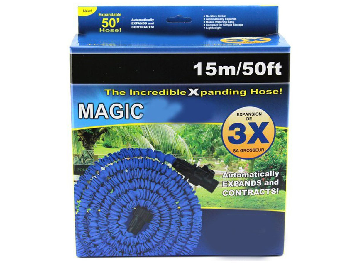 Manguera Extensible 15 Metros Con Gatillo Azul