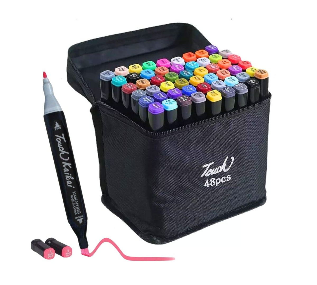 Set 48 Marcadores Draypen Doble Punta Con Estuche Colores