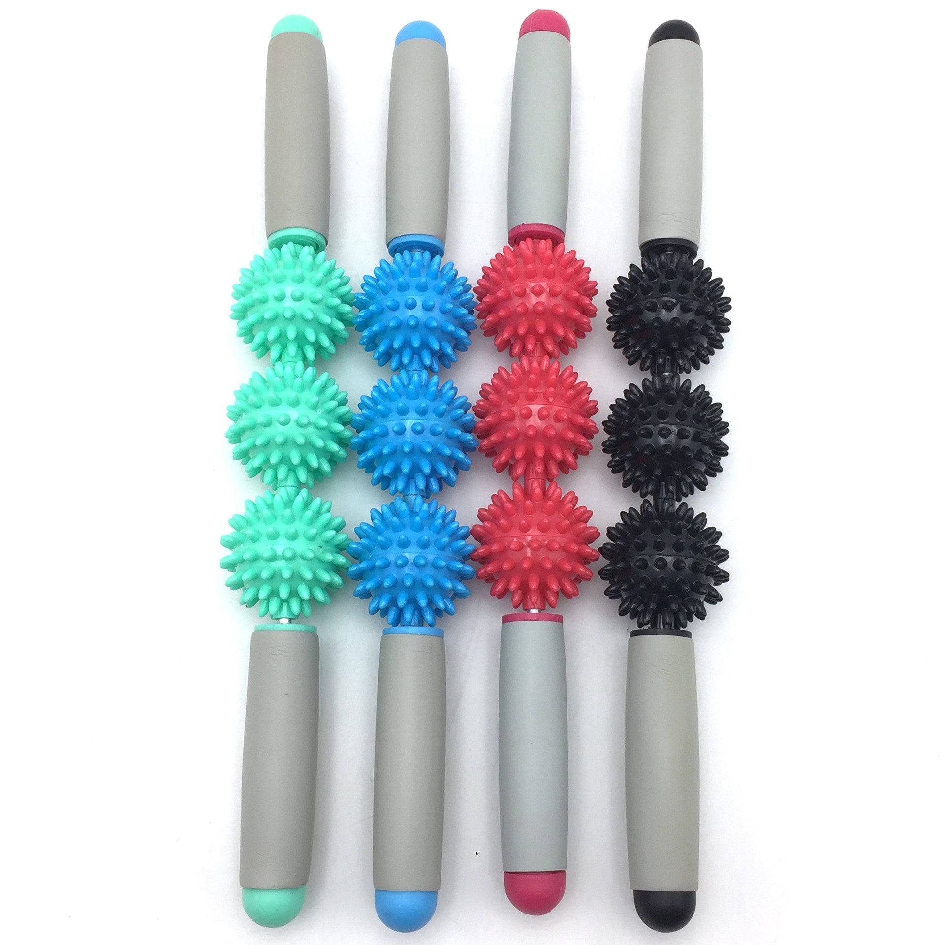 Rodillo Stick 3 Pelotas Rolo Masajeador Fitness Pilates