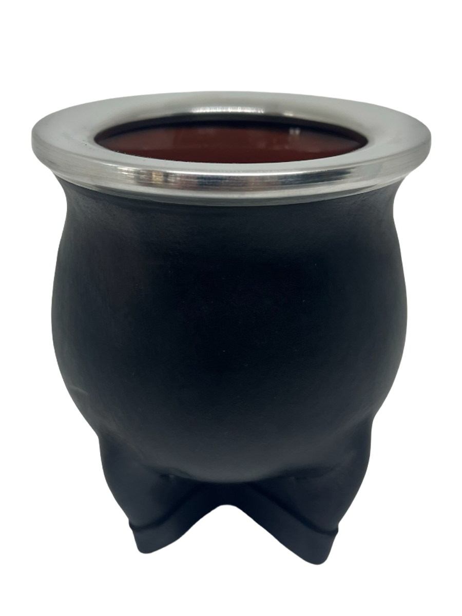 Set De Mate Cuero Con Termo De 1 Litro Y Bombilla De Bronce