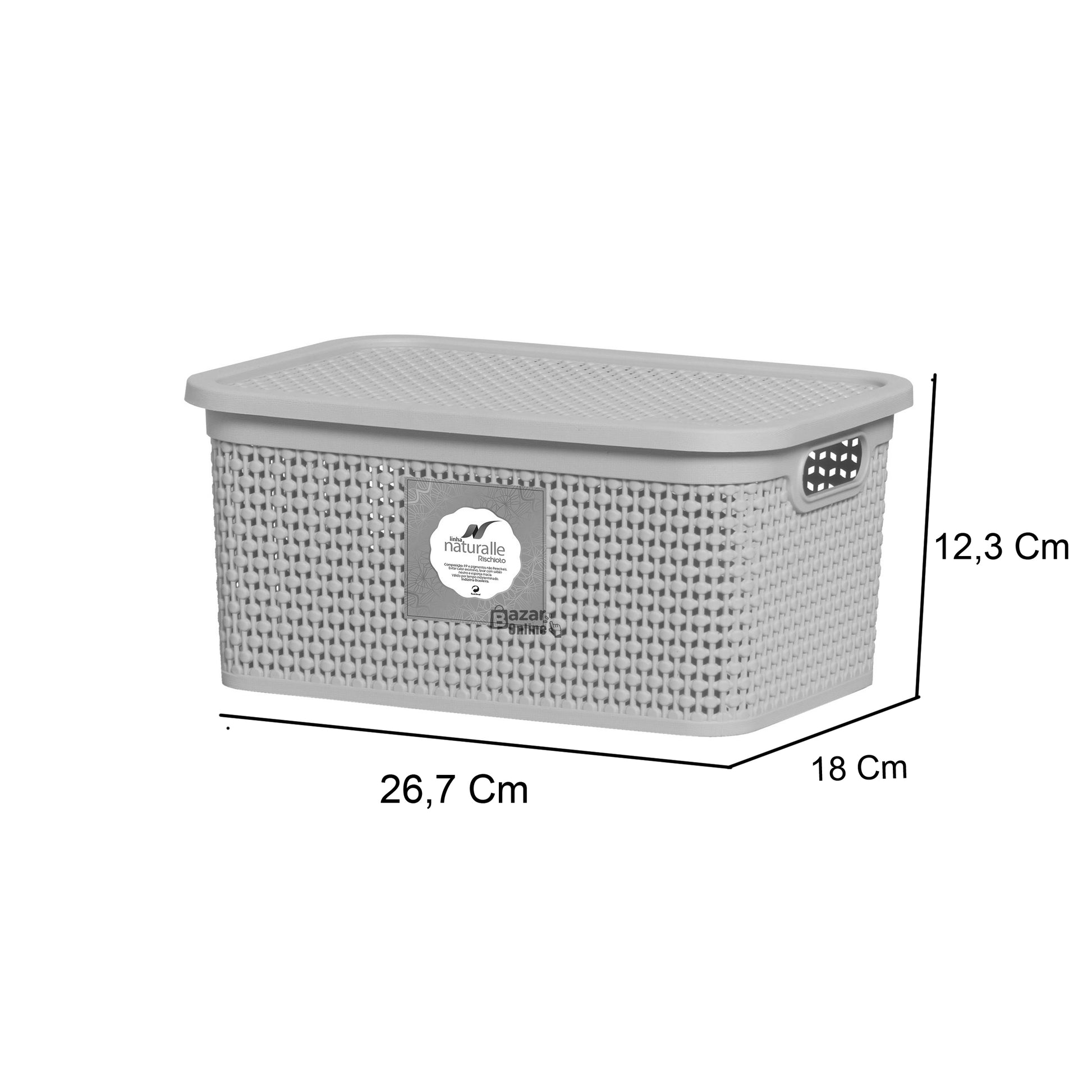 Pack 2 Cajas Organizadoras Medianas Chicas Símil Rattan 4 Lt